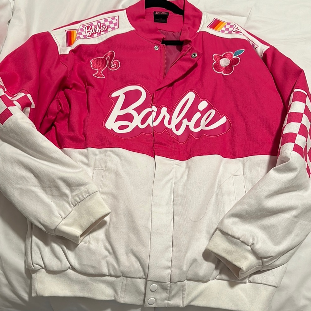 Barbie Pink Racing Bomber Jacket